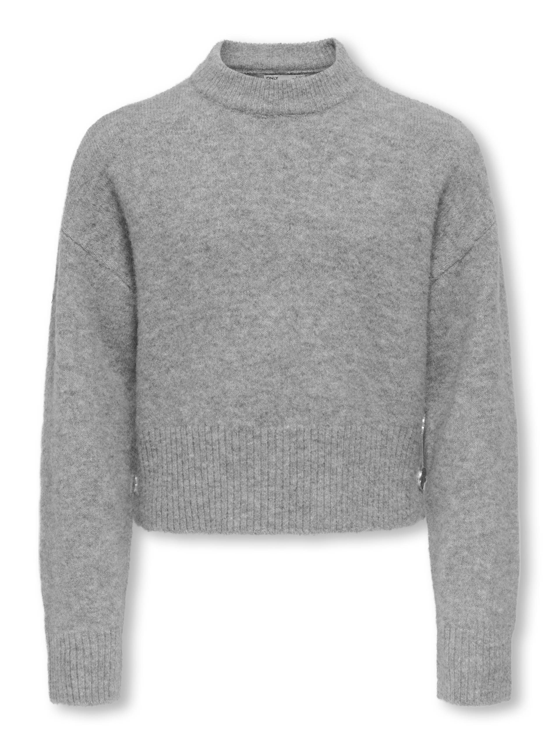 KIDS ONLY - KOGRENE LIFE LS BUTTON O-NECK CP KNT medium grey melange von KIDS ONLY