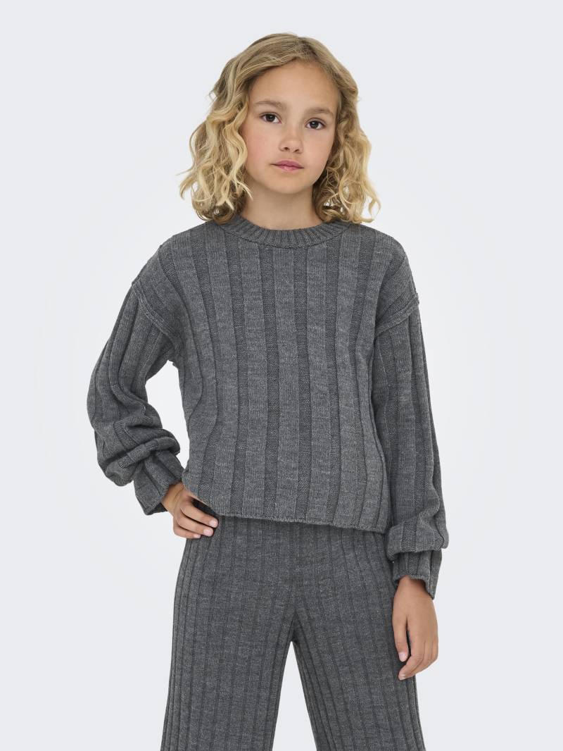 KIDS ONLY - KOGTESSA L/S O-NECK PULLOVER KNT dark grey melange von KIDS ONLY