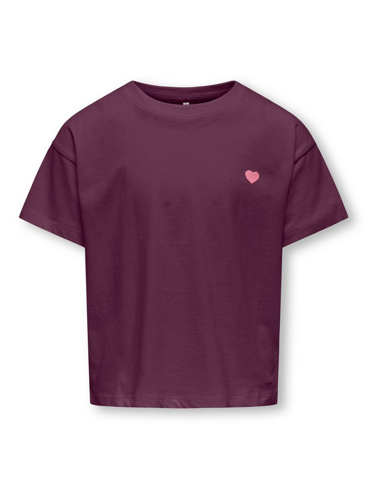 KIDS ONLY Kurzarmshirt KOGMAIKEN LIFE CROPHEART SS TOP JRS NOOS mit kleinem Herzchenmotiv auf der Brust von KIDS ONLY