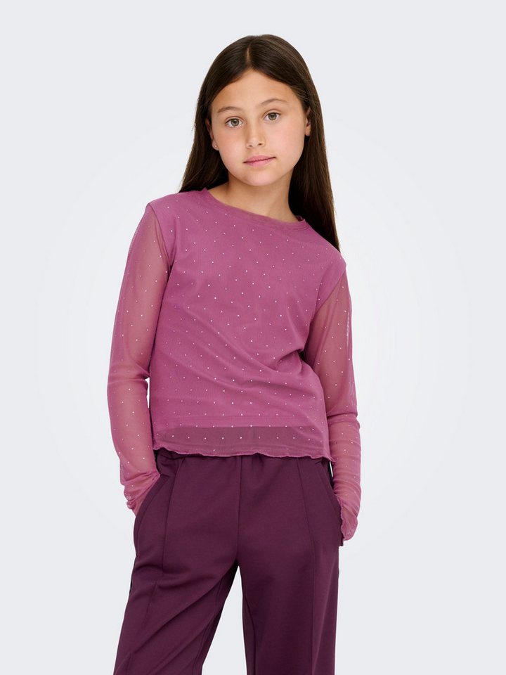 KIDS ONLY Langarmshirt KOGJADA LIFE L/S RHINESTONE MESH TOP JRS von KIDS ONLY