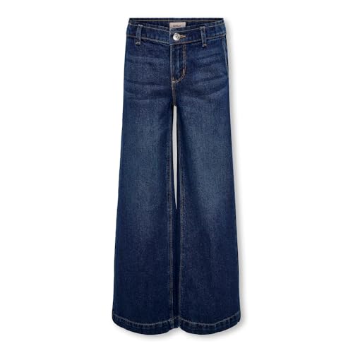 KIDS ONLY Mädchen Kogcomet Wide DNM PIM Noos Hose, Dark Blue Denim, 122 EU von KIDS ONLY