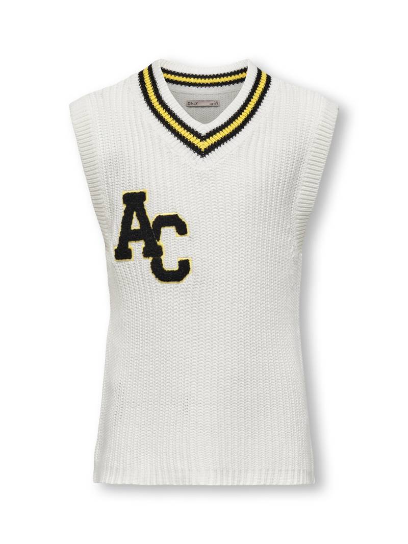 KIDS ONLY - STOPKOGFIA S/L COLLEGE V-NECK VEST KNT cloud dancer von KIDS ONLY