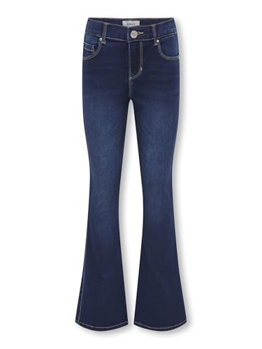 KIDS ONLY Mädchen Kogroyal Reg Flared DNM Pim0237 Noos Jeanshose, Dark Blue Denim, 134 EU von KIDS ONLY
