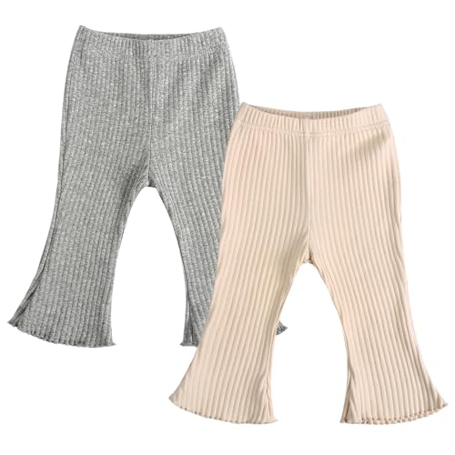 KIDS TALES 2er-Pack Kleine Mädchen Schlaghosen Kleinkind Baby Rippig Strick Schlaghose Mode Hose KIDS TALES 2er-Pack Kleine Mädchen Schlaghosen Kleinkind Baby Rippig Strick Schlaghose Mode Hose von KIDS TALES