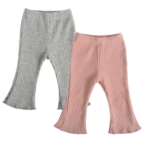 KIDS TALES 2er-Pack Kleine Mädchen Schlaghosen Kleinkind Baby Rippig Strick Schlaghose Mode Hose KIDS TALES 2er-Pack Kleine Mädchen Schlaghosen Kleinkind Baby Rippig Strick Schlaghose Mode Hose von KIDS TALES