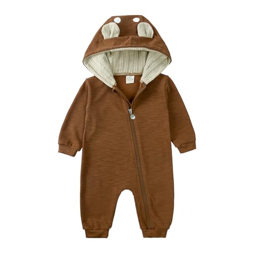 KIDS TALES Baby Bär Ohr Strampler Kleinkind Jungen Mädchen Weiche Niedliche Kapuze Reißverschluss Overall Einteiler Kostüm von KIDS TALES