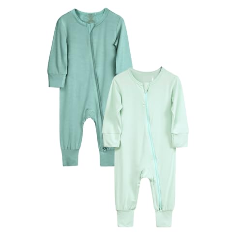 KIDS TALES Baby Bambus Viskose Reißverschluss Strampler PJS 2er-Pack Säugling Langarm Pullover Jammies Kleinkind Füße Bodys Pyjama KIDS TALES Baby Bambus Viskose Reißverschluss Strampler PJS 2er-Pack Säugling Langarm Pullover Jammies Kleinkind Füße Bodys Pyjama von KIDS TALES
