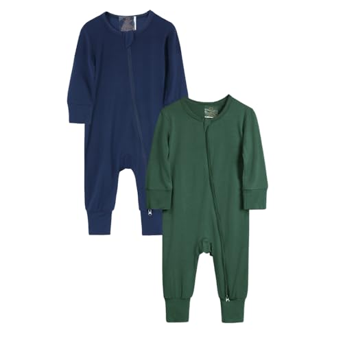 KIDS TALES Baby Bambus Viskose Reißverschluss Strampler PJS 2er-Pack Säugling Langarm Pullover Jammies Kleinkind Füße Bodys Pyjama KIDS TALES Baby Bambus Viskose Reißverschluss Strampler PJS 2er-Pack Säugling Langarm Pullover Jammies Kleinkind Füße Bodys Pyjama von KIDS TALES