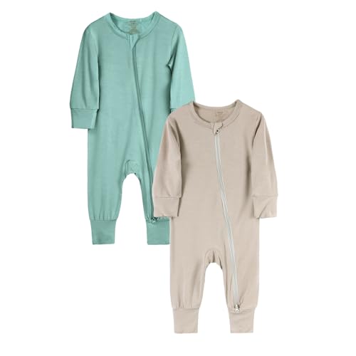 KIDS TALES Baby Bambus Viskose Reißverschluss Strampler PJS 2er-Pack Säugling Langarm Pullover Jammies Kleinkind Füße Bodys Pyjama KIDS TALES Baby Bambus Viskose Reißverschluss Strampler PJS 2er-Pack Säugling Langarm Pullover Jammies Kleinkind Füße Bodys Pyjama von KIDS TALES