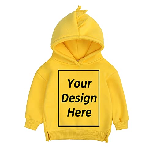 KIDS TALES Baby Boys Girls Custom personalisierte Kapuzensweatshirts Fügen Sie Ihr eigenes Textbild-Design hinzu Dinosaurier-Hoodies anpassen von KIDS TALES