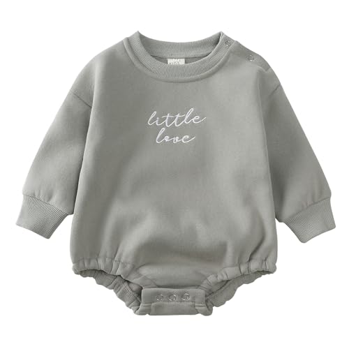 KIDS TALES Baby Bubble Strampler Sweatshirt Kleinkind Herbst Winter Thermisch Dickes Fleece Baumwolle Langarm Bodys Einteiler von KIDS TALES
