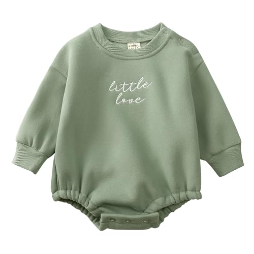 KIDS TALES Baby Bubble Strampler Sweatshirt Kleinkind Herbst Winter Thermisch Dickes Fleece Baumwolle Langarm Bodys Einteiler von KIDS TALES
