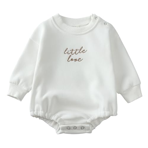 KIDS TALES Baby Bubble Strampler Sweatshirt Kleinkind Herbst Winter Thermisch Dickes Fleece Baumwolle Langarm Bodys Einteiler von KIDS TALES