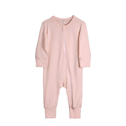 KIDS TALES Baby Reißverschluss Strampler PJS Kleinkind Langarm Jammies Body Anzug Kleinkind Bambus Rayon Footed Jumpsuit Pyjamas von KIDS TALES