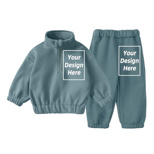 KIDS TALES Benutzerdefinierte Jungen Mädchen Trainingsanzug Fügen Sie Ihr personalisiertes Text-Bild-Design hinzu Benutzerdefiniertes Kleinkind-Baby-Sweatshirt + Jogginghose von KIDS TALES