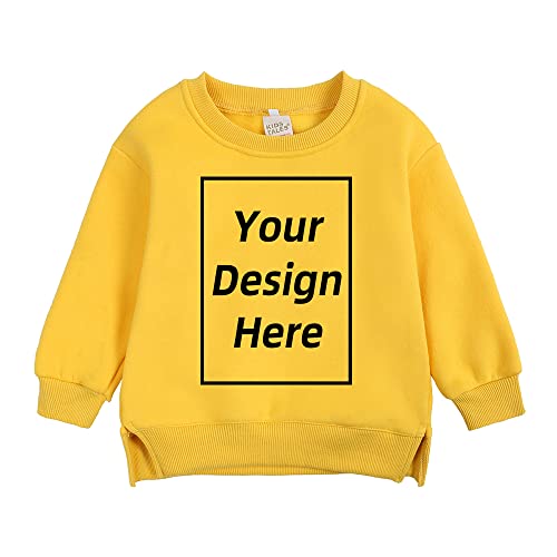 KIDS TALES Fügen Sie Ihren eigenen Text hinzu und entwerfen Sie Sweatshirt Benutzerdefinierte personalisierte Pullover Jungen Mädchen Gebürstete Fleece-Baumwolloberteile von KIDS TALES