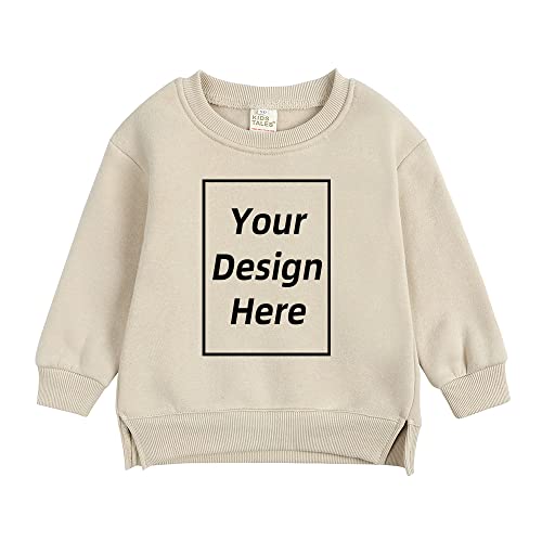 KIDS TALES Fügen Sie Ihren eigenen Text hinzu und entwerfen Sie Sweatshirt Benutzerdefinierte personalisierte Pullover Jungen Mädchen Gebürstete Fleece-Baumwolloberteile von KIDS TALES