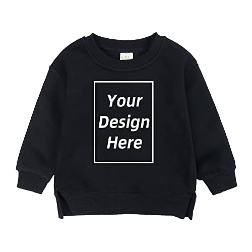 KIDS TALES Fügen Sie Ihren eigenen Text hinzu und entwerfen Sie Sweatshirt Benutzerdefinierte personalisierte Pullover Jungen Mädchen Gebürstete Fleece-Baumwolloberteile von KIDS TALES