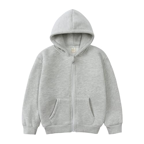 KIDS TALES Herbst Winter Kapuzen-Sweatshirts mit durchgehendem Reißverschluss Langärmelige Jacke aus Fester Baumwolle mit Reißverschluss Kapuzenpullover mit Taschen von KIDS TALES