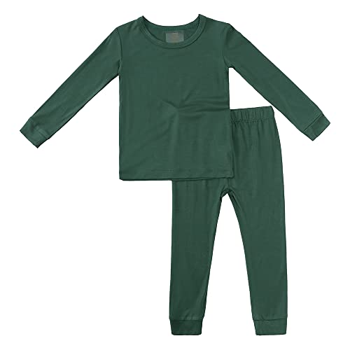 KIDS TALES Jungen Mädchen Pyjamas Set Solid Bamboo Rayon Long Sleeve Tops + Elastic Legging Hose Kleinkind Baby Jammies PJS 2PCS von KIDS TALES