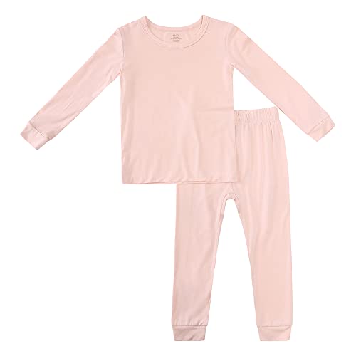 KIDS TALES Jungen Mädchen Pyjamas Set Solid Bamboo Rayon Long Sleeve Tops + Elastic Legging Hose Kleinkind Baby Jammies PJS 2PCS von KIDS TALES