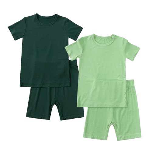KIDS TALES Jungen Mädchen Sommer Pyjama Set Bambus Viskose Nachtwäsche 2PACK Kleinkind Kurzarm Nachtwäsche PJS 9 Monate - 7 Jahre von KIDS TALES