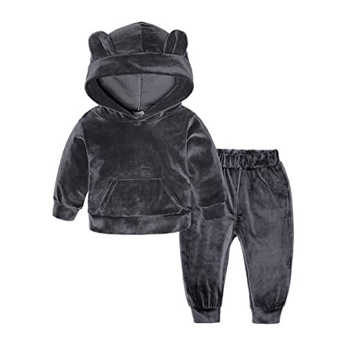 KIDS TALES Kindergeschichten Jungen Mädchen Samt Trainingsanzug Bärenohr Solide Langarm Pullover Sweatshirt + Jogginghose Nettes Outfit Set 2 Stück KIDS TALES Kindergeschichten Jungen Mädchen Samt Trainingsanzug Bärenohr Solide Langarm Pullover Sweatshirt + Jogginghose Nettes Outfit Set 2 Stück von KIDS TALES