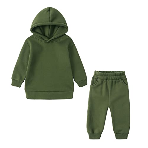 KIDS TALES Mädchen Jungen Übergroße Kapuzen-Sweatsuits 2 STÜCKE Solide Langarm-Hoodies + Hosen-Kleidungsset 12 Monate - 7 Jahre von KIDS TALES