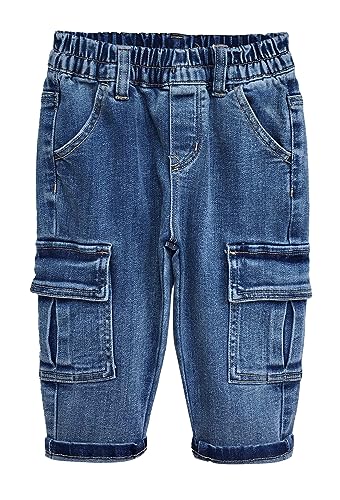 KIDSCOOL SPACE Baby Jeans, Kleinkind Jungen/Mädchen Elastischer Bund mit D-Ring Stretch Cargo Jeanshose, Mittelblau, 2-3 Jahre von KIDSCOOL SPACE