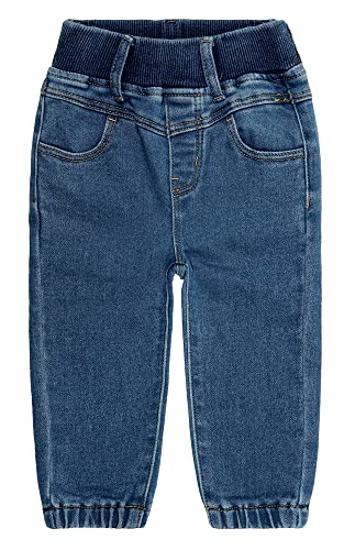 KIDSCOOL SPACE Baby-Jeans für Mädchen, Gummizug in der Taille, Denim-Hose aus gewaschener weicher Baumwolle, Tiefblau, 18 Monate von KIDSCOOL SPACE