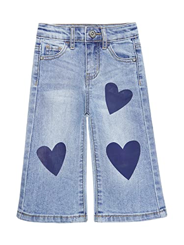 KIDSCOOL SPACE Baby Jeans für kleine Mädchen,Denim Hosen mit weitem Bein und ausgestelltem Saum,hellblau,2-3 Jahre von KIDSCOOL SPACE