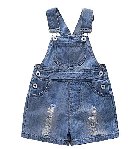 KIDSCOOL SPACE Baby Mädchen Jungen Jeans Overall,Kleinkind Sommer Denim Shortall,Blau,18-24 Monate von KIDSCOOL SPACE