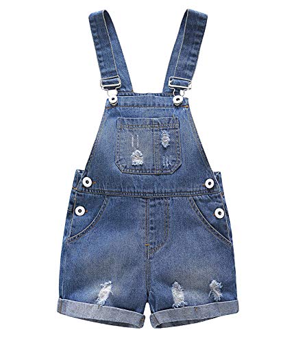 KIDSCOOL SPACE Baby Mädchen Jungen Jeans Overall,Kleinkind Sommer Denim Shortall,Blau,2-3 Jahre von KIDSCOOL SPACE