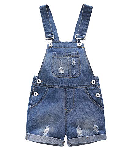 KIDSCOOL SPACE Baby Mädchen Jungen Jeans Overall,Kleinkind Sommer Denim Shortall,Blau,2-3 Jahre von KIDSCOOL SPACE