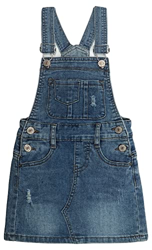 KIDSCOOL SPACE Baby-Mädchen-Rock, zerrissenes, weiches, elastisches Denim-Mädchen-Sommer-Overallkleid, Tiefblau, 18-24 Monate von KIDSCOOL SPACE