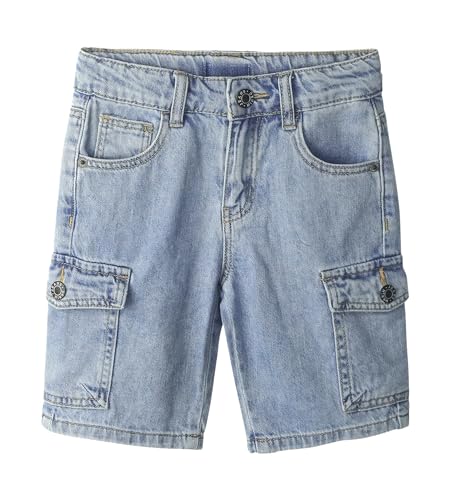 KIDSCOOL SPACE Große Kinder Jeansshorts, Elastischer Band Innen Cargo Jean Sommerhose, Hellblau, 20 KIDSCOOL SPACE Große Kinder Jeansshorts, Elastischer Band Innen Cargo Jean Sommerhose, Hellblau, 20 von KIDSCOOL SPACE