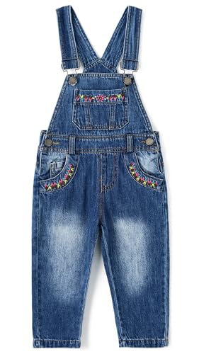 KIDSCOOL SPACE Jeans-Latzhose für Babys & kleine Mädchen,Jean Workwear Latzhose,Hellblau, 18-24 Monate von KIDSCOOL SPACE