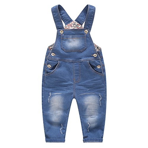 KIDSCOOL SPACE Jeans-Overalls für Babys und kleine Jungen/Mädchen,Jean Workwear,Hellblau, 2-3 Jahre von KIDSCOOL SPACE