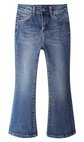 KIDSCOOL SPACE Jeans für große Mädchen, 18M–14T Weite Größenauswahl, Schlaghose mit Mikro-Ausschlag, Dehnbare Jeans, Hellblau, 13–14 Jahre von KIDSCOOL SPACE