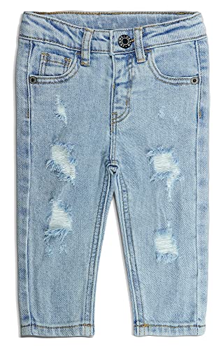 KIDSCOOL SPACE Jeans für kleine Jungen und Mädchen, zerrissene, weiche, niedliche Denim-Hose, hellblau, 4-5 Jahre von KIDSCOOL SPACE