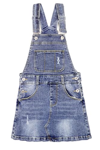 KIDSCOOL SPACE Jeansrock für Mädchen, 6–14 Jahre, zerrissenes A-Linien-Jeanskleid für kleine große Mädchen, Dunkelblau, 9–10 Jahre von KIDSCOOL SPACE