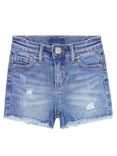 KIDSCOOL SPACE Jeansshorts große Mädchen,Jungen,zerrissener,ausgefranster,ungesäumter Saum,einfaches Design,niedliche Sommer-Denimhose,Blau,11-12 Jahre von KIDSCOOL SPACE