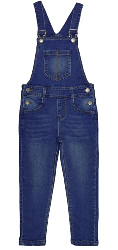 KIDSCOOL SPACE Jungen-Jeans-Overalls,Einfacher großer Lätzchen-Overall aus weichem, dehnbarem Denim,Blau,7–8 Jahre von KIDSCOOL SPACE