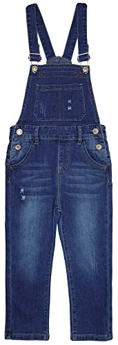 KIDSCOOL SPACE Little Boys Slim Fit Jeans,Ripped Big Bib Pocket Fashion Denim Overalls,Deep Blue,8-9 Years von KIDSCOOL SPACE