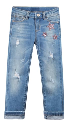 KIDSCOOL SPACE Mädchen Slim Ripped Holes Rosa Pailletten Sterne Fashion Jeans Blau,4-5 Jahre KIDSCOOL SPACE Mädchen Slim Ripped Holes Rosa Pailletten Sterne Fashion Jeans Blau,4-5 Jahre von KIDSCOOL SPACE