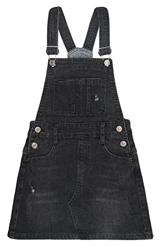 KIDSCOOL SPACE Rock für große Mädchen, zerrissener, weicher, elastischer Denim-Sommerkleid für Mädchen, Schwarz, 8-9 Jahre von KIDSCOOL SPACE