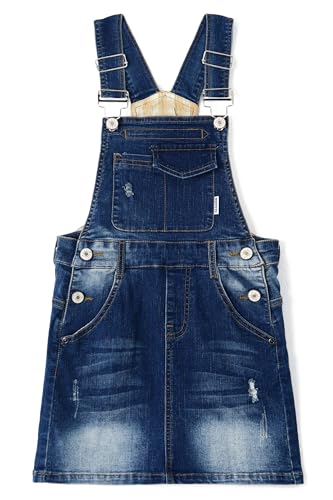 KIDSCOOL SPACE Rock für große Mädchen, zerrissener, weicher, elastischer Denim-Sommerkleid für Mädchen, Tiefblau, 9–10 Jahre von KIDSCOOL SPACE