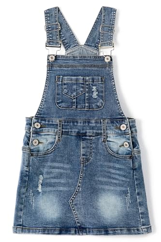 KIDSCOOL SPACE Rock für kleine Mädchen, zerrissenes, weiches, dehnbares Denim-Sommerkleid für Mädchen, hellblau, 5–6 Jahre von KIDSCOOL SPACE