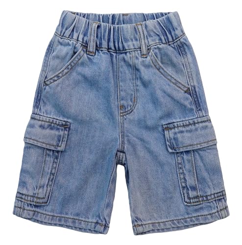 KIDSCOOL SPACE Shorts für kleine große Jungen, Sommerjeans mit Klappentaschen für Mädchen, Hellblau, 7–8 Jahre von KIDSCOOL SPACE