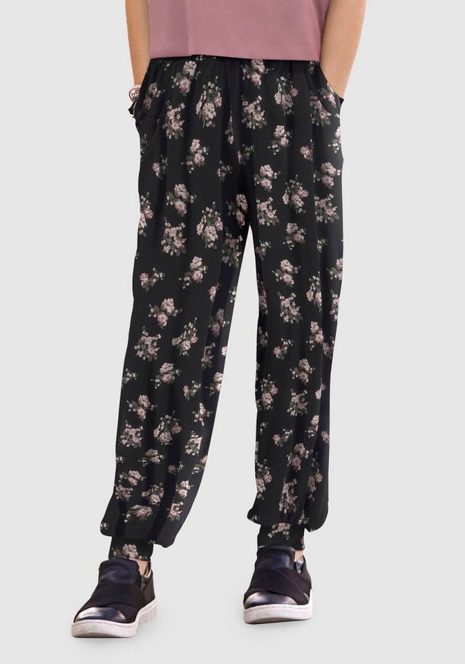 KIDSWORLD Haremshose Viskosehose mit Blumen-Allover in bequemer Form von KIDSWORLD
